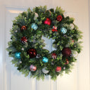 Lighted Christmas Wreath, Ornament Wreath, Winter Porch Decor, Candy Land