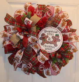 Gingerbread Kisses Wreath, Christmas Wreath