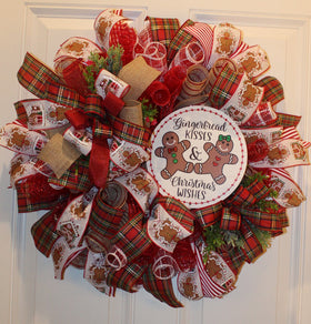 Gingerbread Kisses Wreath, Christmas Wreath