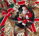 Christmas Wreath, Nativity, Santa Snow Globe, Double Door, deco mesh wreath, Winter Wreath for front door