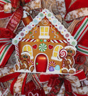 Christmas Wreath, Gingerbread Wreath, deco mesh wreath, Gingerbread House, Large Christmas Wreath for front door