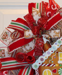 Christmas Wreath, Gingerbread Wreath, deco mesh wreath, Gingerbread House, Large Christmas Wreath for front door