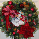 Lighted Poinsettia Christmas Wreath: Williamsburg Holiday Decor