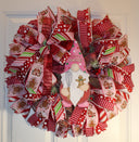 Gingerbread Wreath, Christmas Decor, Gnome, Door, Christmas deco mesh wreath, Gingerbread bakery, Large Christmas Wreath for front door