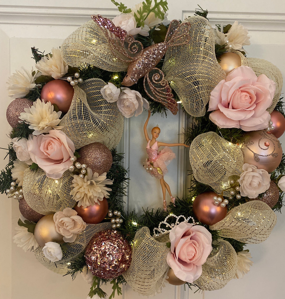 Ballerina Princess Wreath, Little Girl Christmas Wreath