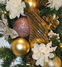 Rose Gold Christmas Wreath: Elegant Golden Holiday Decor
