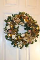 Rose Gold Christmas Wreath: Elegant Golden Holiday Decor