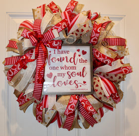 Valentines Day Wreath, Song of Solomon, Gift  for her