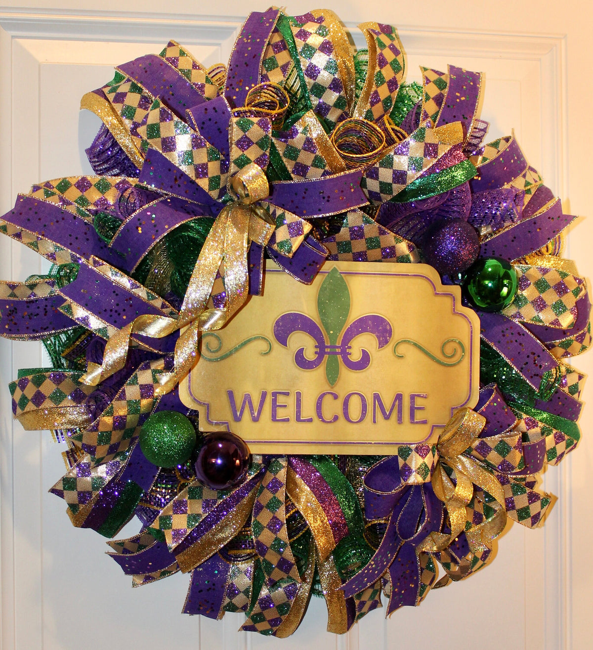 Mardi Gras Wreath for Front Door