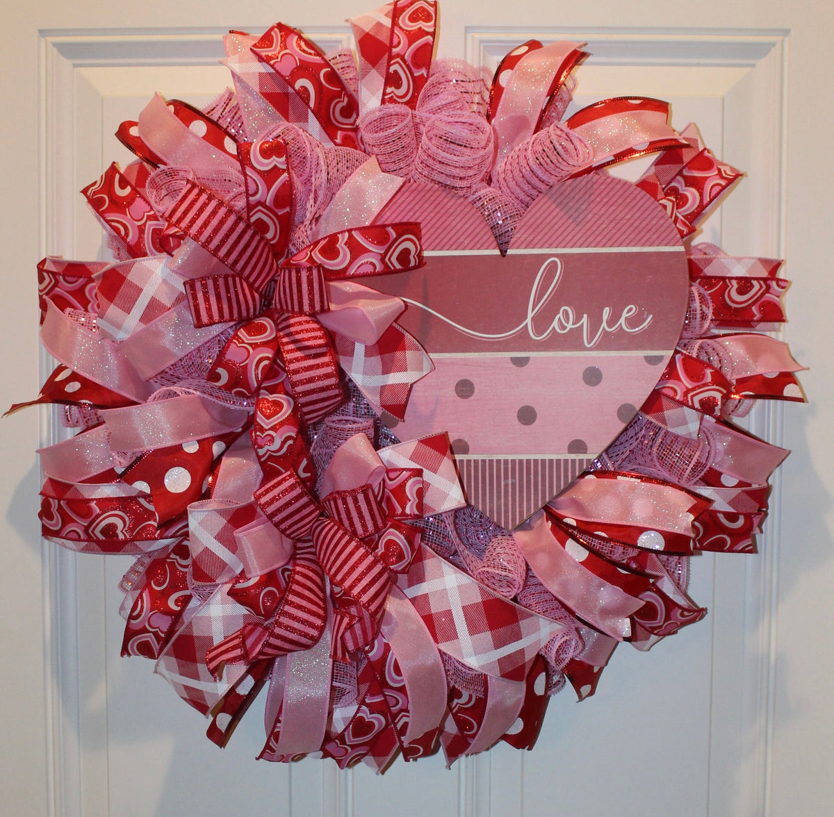 Valentine Day Wreath, Valentine Wreath, Heart Wreath, Pink & Red Wreath, Front Door Valentine Wreath, Double Doors