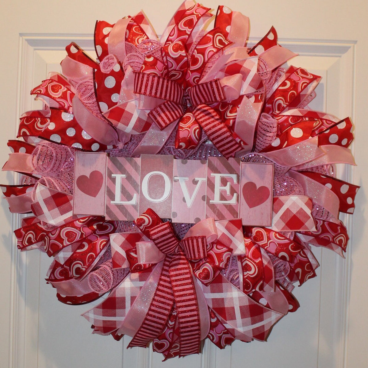 Valentine Day Wreath, Valentine Wreath, Heart Wreath, Pink & Red Wreath, Front Door Valentine Wreath, Double Doors