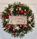 Pre-lit Gingerbread Wreath, Christmas wreath, Holiday Decor, Evergreen