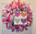 Valentine Wreath, Gifts for her, Candy Conversation Hearts