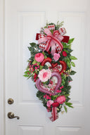 Floral Valentine Heart Swag, Valentine's Day Wreath