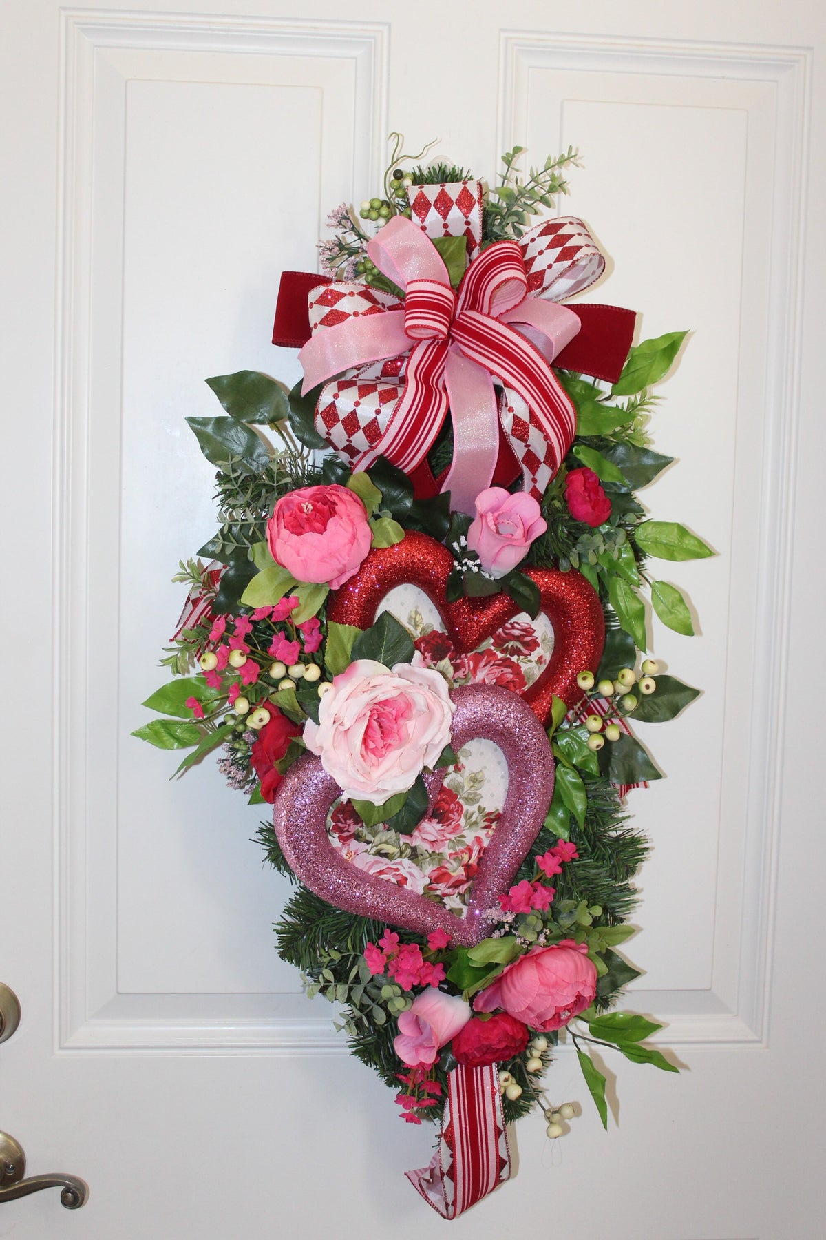 Floral Valentine Heart Swag, Valentine's Day Wreath