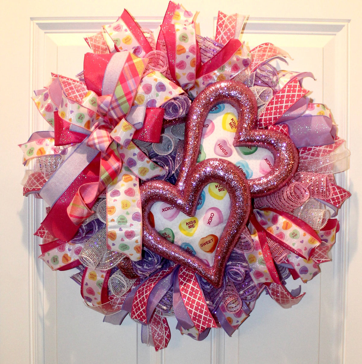 Conversation Heart Wreath, Valentine Decor