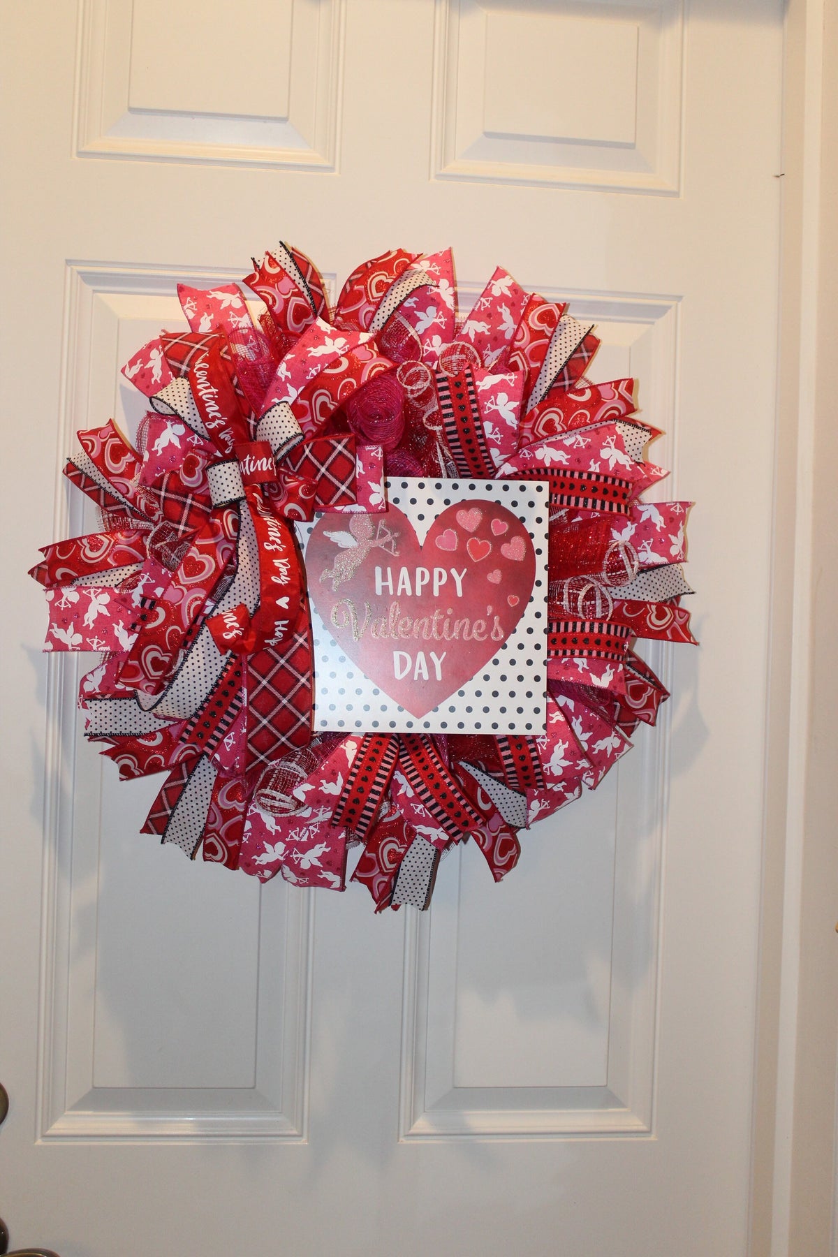 Valentine Wreath, Cupid, Heart Wreath, Valentine Wreath for front door, Double Doors