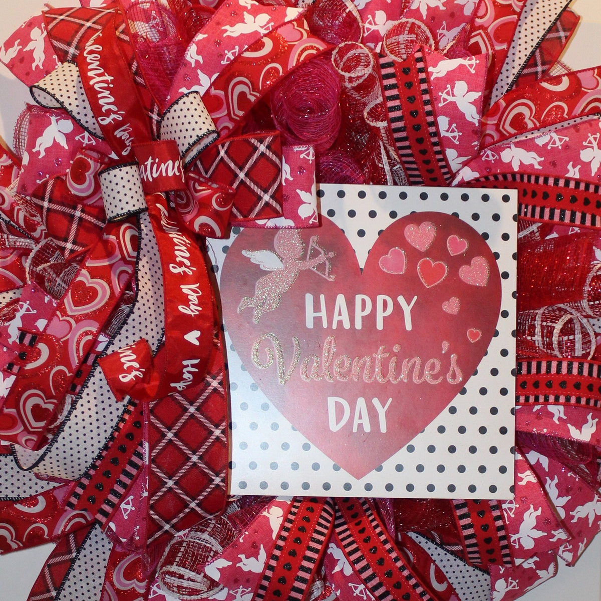 Valentine Wreath, Cupid, Heart Wreath, Valentine Wreath for front door, Double Doors