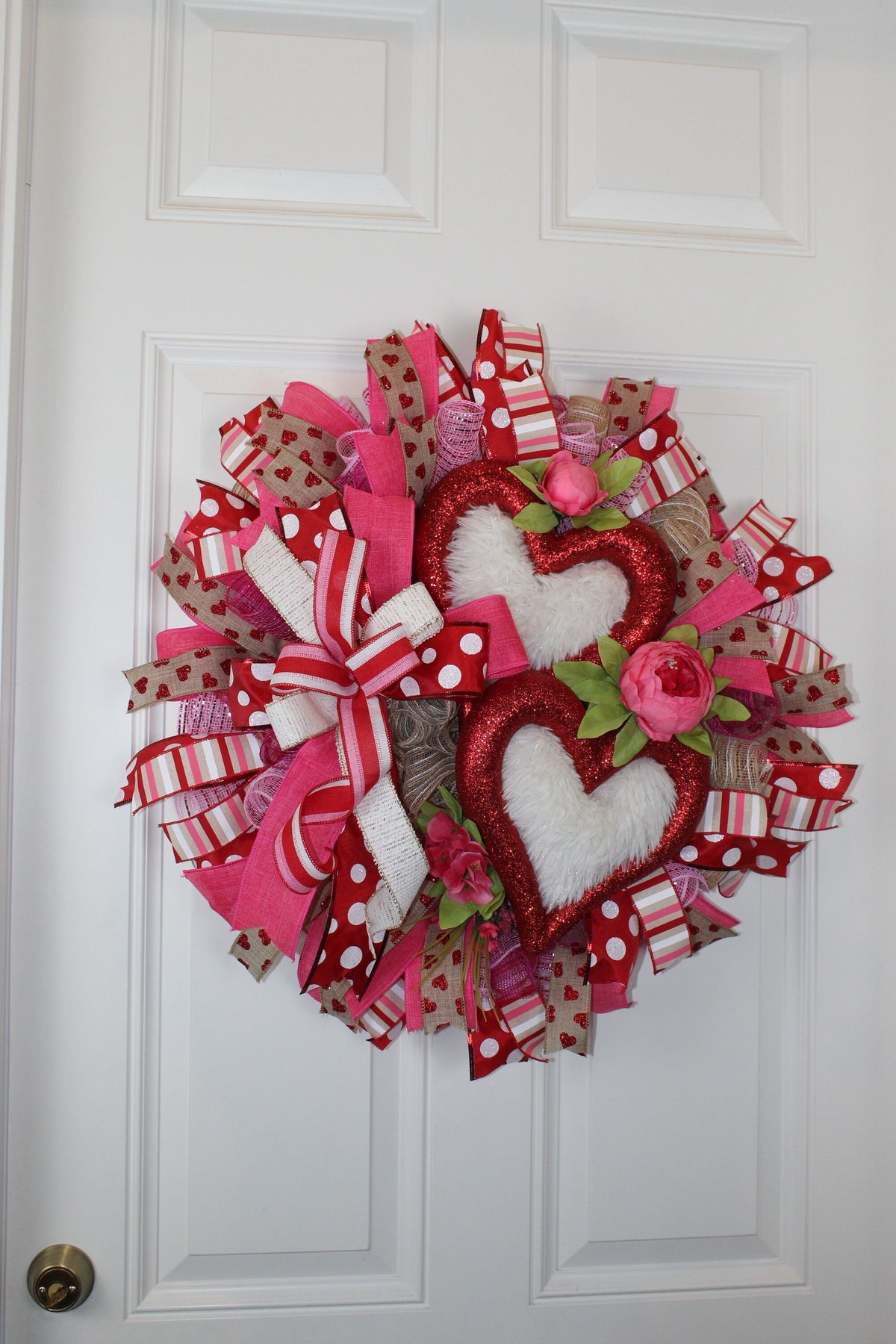 Valentine Wreaths, Valentines Day Wreaths, Peony Heart Wreath, Fuzzy & Furry Hearts