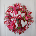 Valentine Wreaths, Valentines Day Wreaths, Peony Heart Wreath, Fuzzy & Furry Hearts