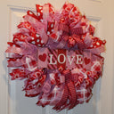 Valentine Day Wreath, Valentine Wreath, Heart Wreath, Pink & Red Wreath, Front Door Valentine Wreath, Double Doors