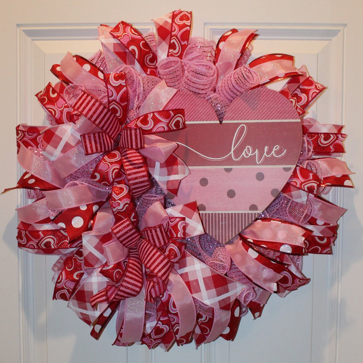 Valentine Day Wreath, Valentine Wreath, Heart Wreath, Pink & Red Wreath, Front Door Valentine Wreath, Double Doors