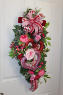 Floral Valentine Heart Swag, Valentine's Day Wreath