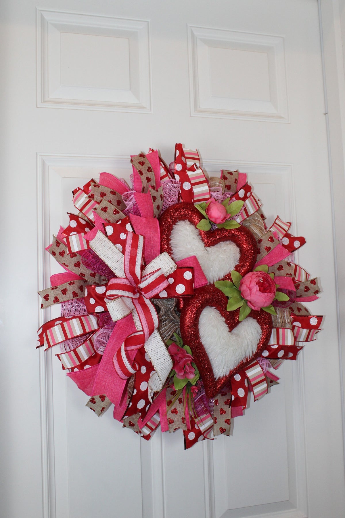 Valentine Wreaths, Valentines Day Wreaths, Peony Heart Wreath, Fuzzy & Furry Hearts