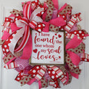 Valentine's Day Heart Wreath: Pink & Red Ribbon, Song of Solomon Sign