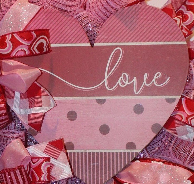 Valentines Day Wreath, Valentine Wreath, Heart Wreath, Pink & Red Wreath, Front Door Valentine Wreath, Double Doors