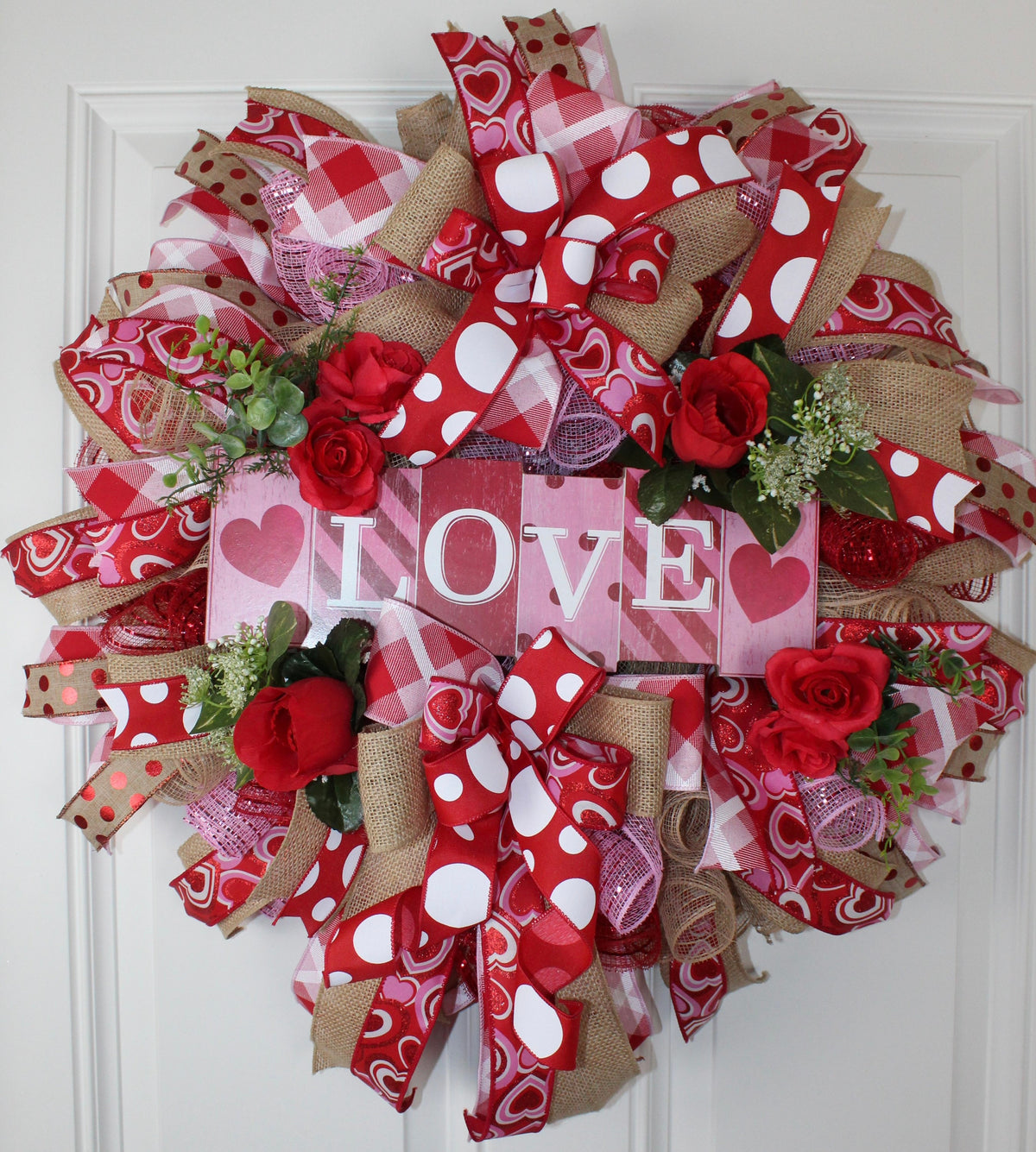 Valentines Day Wreath, Valentine Wreath, Heart Wreath, Pink & Red Wreath, Front Door Valentine Wreath, Double Doors