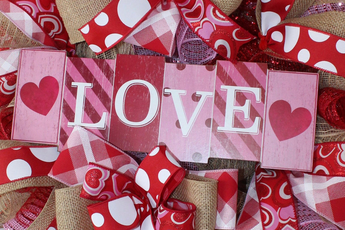 Valentines Day Wreath, Valentine Wreath, Heart Wreath, Pink & Red Wreath, Front Door Valentine Wreath, Double Doors