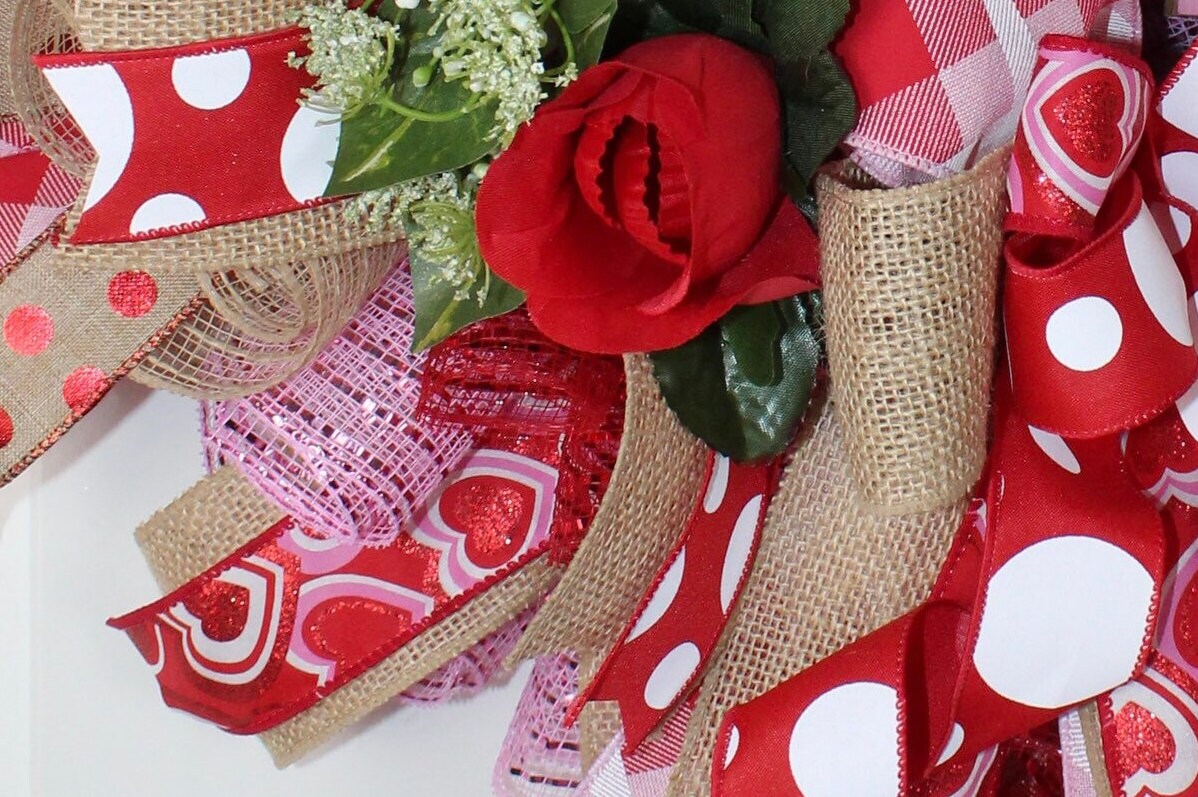 Valentines Day Wreath, Valentine Wreath, Heart Wreath, Pink & Red Wreath, Front Door Valentine Wreath, Double Doors