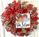 Leopard Heart Valentine's Day Wreath: Cheetah Print Ribbon Door Decor