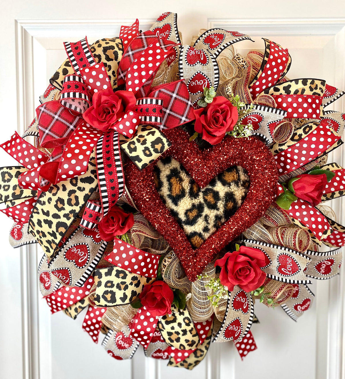 Leopard Valentine Wreath with options