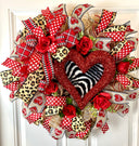 Leopard Valentine Day Wreath, Valentine Wreath, Heart Wreath, Front Door Valentine Wreath, Double Doors