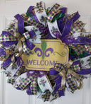 Mardi Gras wreath for Front Door, Wreath, Mardi Gras wreath, Festival wreath, Mardi Gras door hanger, Fat Tuesday wreath, Mardi Gras