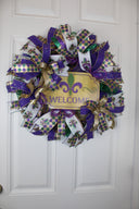 Mardi Gras wreath for Front Door, Wreath, Mardi Gras wreath, Festival wreath, Mardi Gras door hanger, Fat Tuesday wreath, Mardi Gras