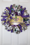 Mardi Gras wreath for Front Door, Wreath, Mardi Gras wreath, Festival wreath, Mardi Gras door hanger, Fat Tuesday wreath, Mardi Gras