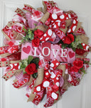Valentines Day Wreath, Valentine Wreath, Heart Wreath, Pink & Red Wreath, Front Door Valentine Wreath, Double Doors