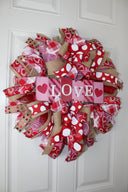 Valentines Day Wreath, Valentine Wreath, Heart Wreath, Pink & Red Wreath, Front Door Valentine Wreath, Double Doors