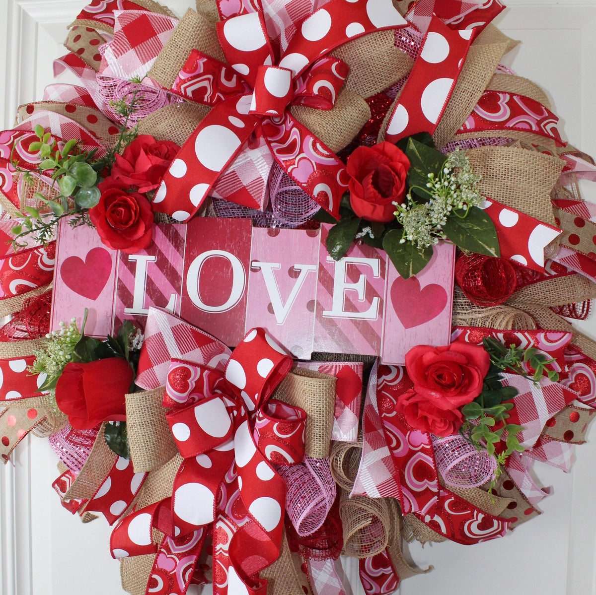 Valentines Day Wreath, Valentine Wreath, Heart Wreath, Pink & Red Wreath, Front Door Valentine Wreath, Double Doors