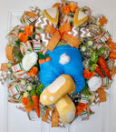 Spring Bunny Wreath for front Door, Spring Wreath, Carrot Patch