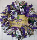 Mardi Gras wreath for Front Door, Wreath, Mardi Gras wreath, Festival wreath, Mardi Gras door hanger, Fat Tuesday wreath, Mardi Gras
