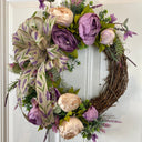 Lavender Peony Wreath: Farmhouse Front Door Decor