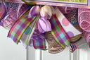 Purple Easter Wreath: Spring Tulips, "Easter Greetings" Sign