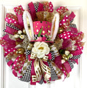 Elegant Easter Wreath, Bunny Top Hat