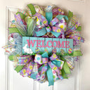 Spring Bunny Wreath: Pastel Easter Egg Welcome Decor