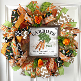 Carrot Bunny Wreath, Spring Wreath