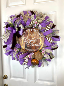 XL Everyday Wreath, Christian Wreath, Daily Bread, Farmhouse All Season Wreath, Spring Wreath, Summer Deco Mesh